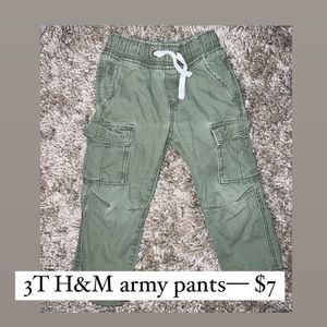 H&M Toddler Army Green Cargo Pants 3T